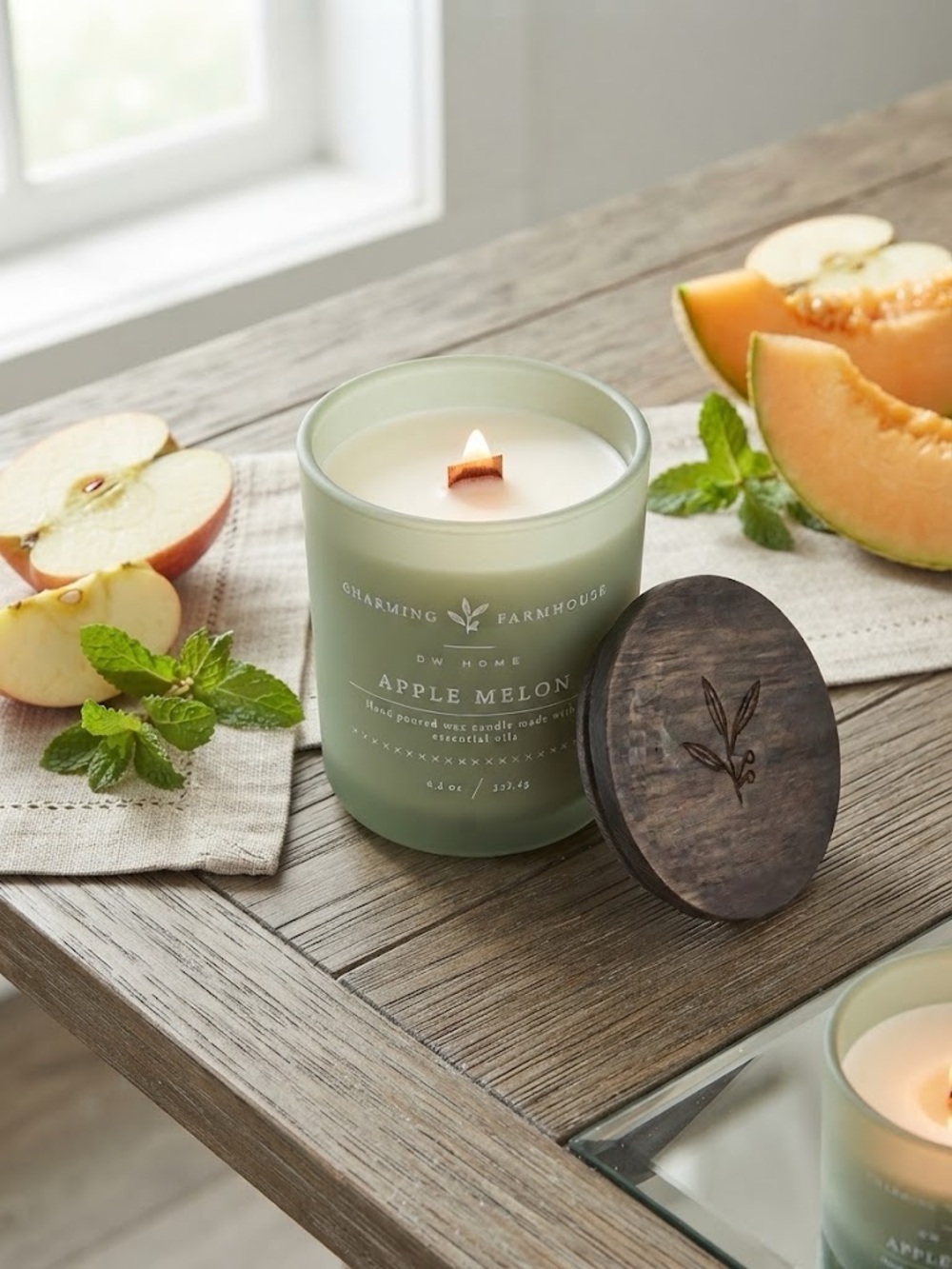 DW Home - Apple Melon Candle — in Frosted Sage 234 g or 8.2 oz